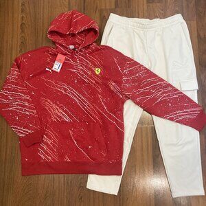 Puma Ferrari Men's 2pc Set Hoodie Sweater PANTS Tracksuit Activewear Size XL New